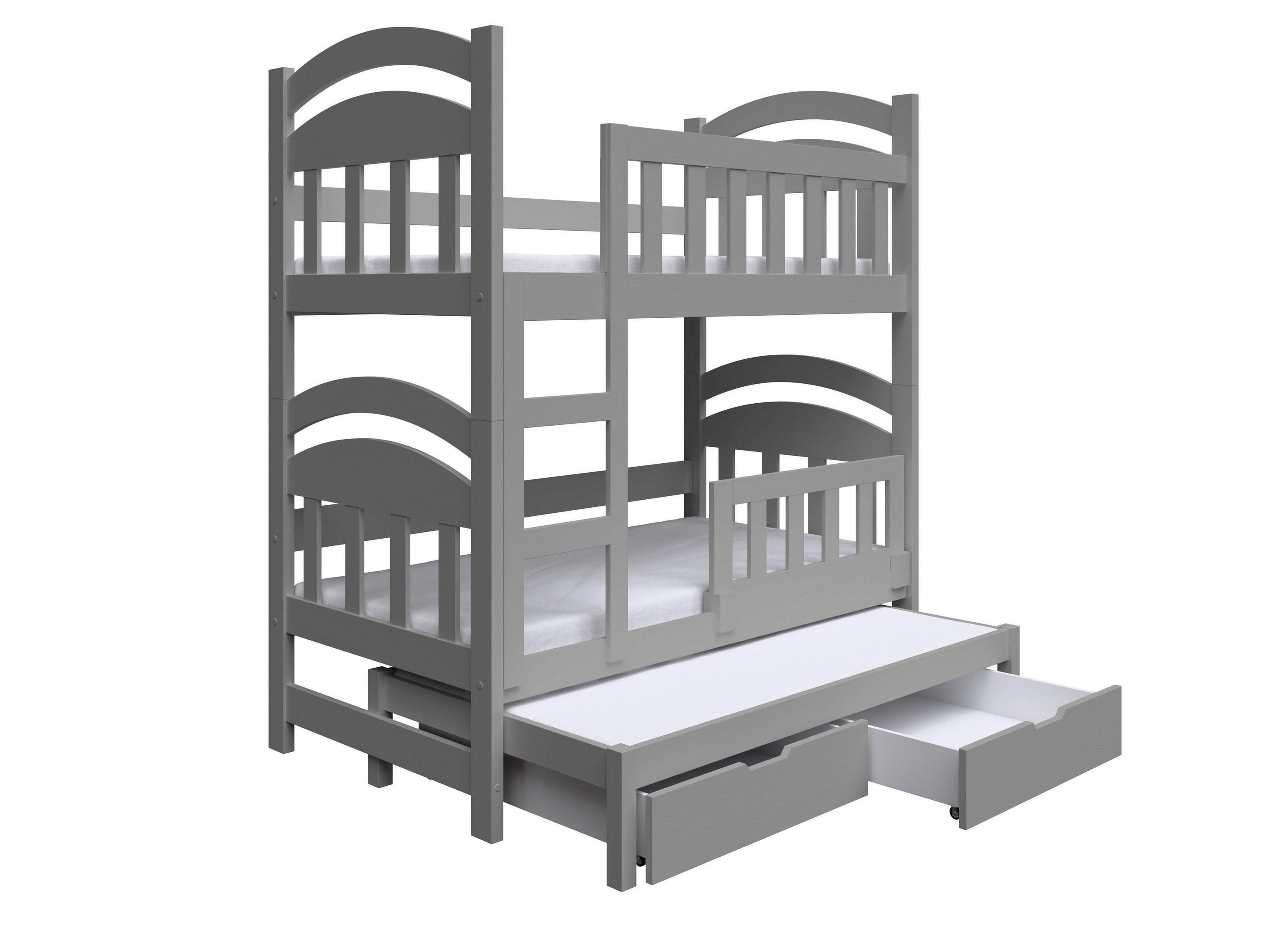 ETAGENBETT DUMBO mit Bettkasten 75x180 cm Grau - Grau, Holz (75/180cm) - MASSENO