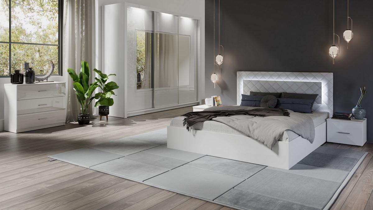 KOMMODE ELDRI 93/80,5/42cm mit 3 Schubladen Türen Weiß - Weiß, Holzwerkstoff (93/80.5/42cm) - MASSENO