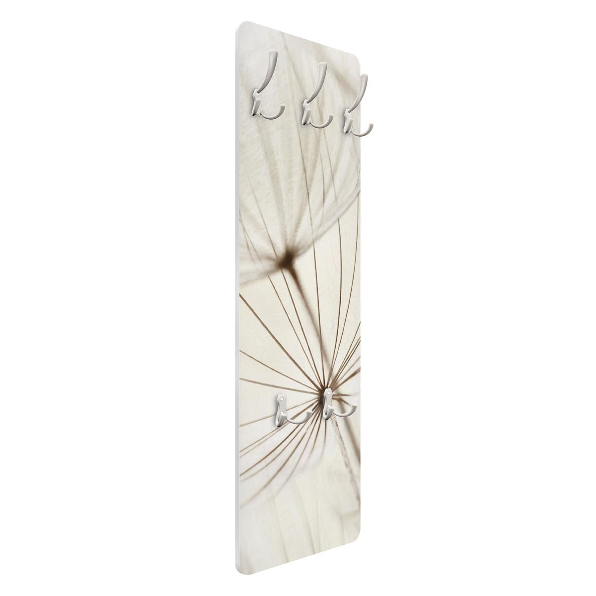 WANDGARDEROBE - Sanfte Gräser 34/105 cm - Weiß, Holzwerkstoff (34/105/1.6cm) - Bilderwelten