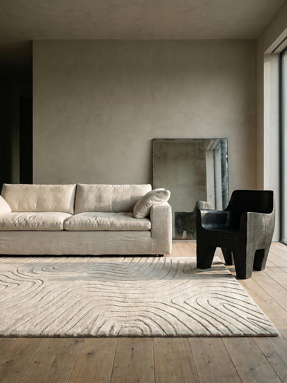 WOLLTEPPICH LEVEN, abstrakt, Beige, 200 x 290 cm - Beige, Textil (290/200cm) - KADIMA DESIGN