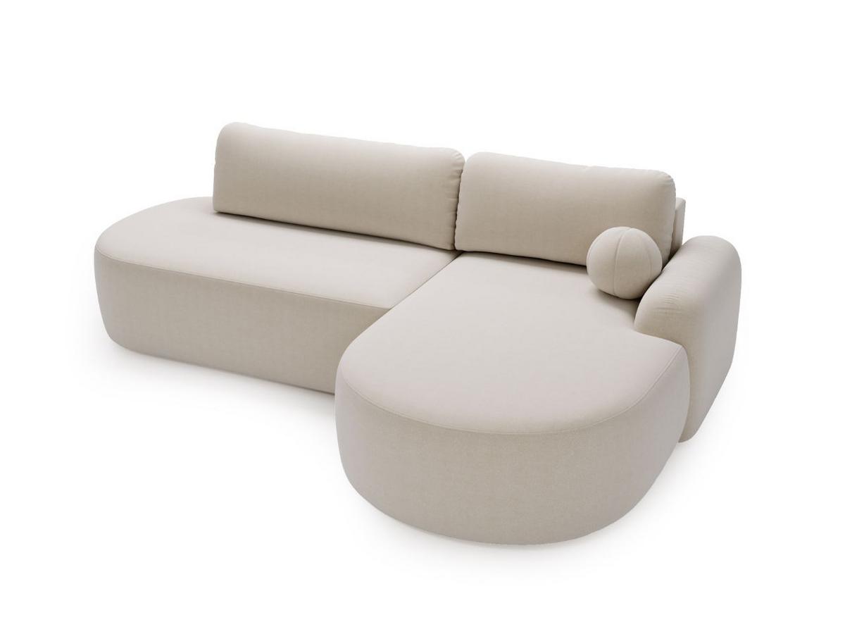 ECKSOFA Aurio O Bouclé-Stoff Creme Rechts - Creme, Holz/Textil (271/177cm) - Graingold