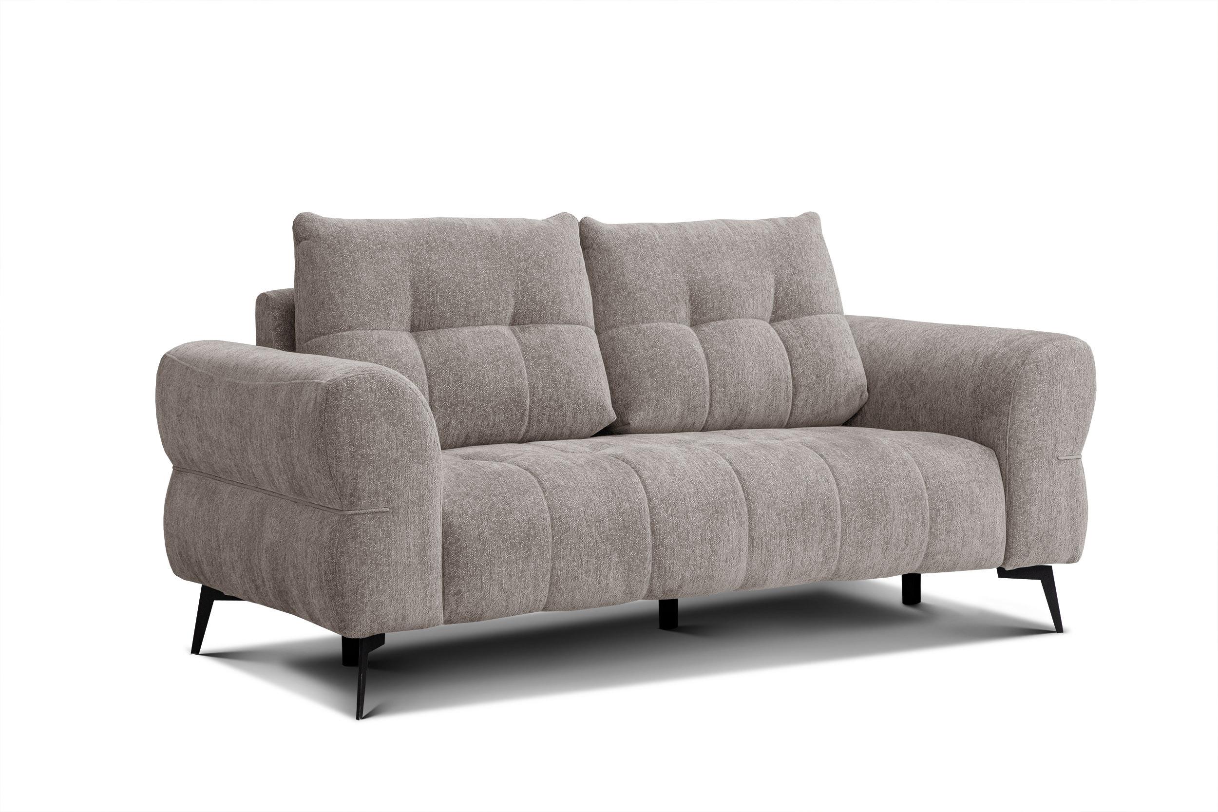 SOFA SALVINI 2,5-Sitzer, dunkelbeige - Beige, Holz/Textil (206/88/99cm) - Wozimo