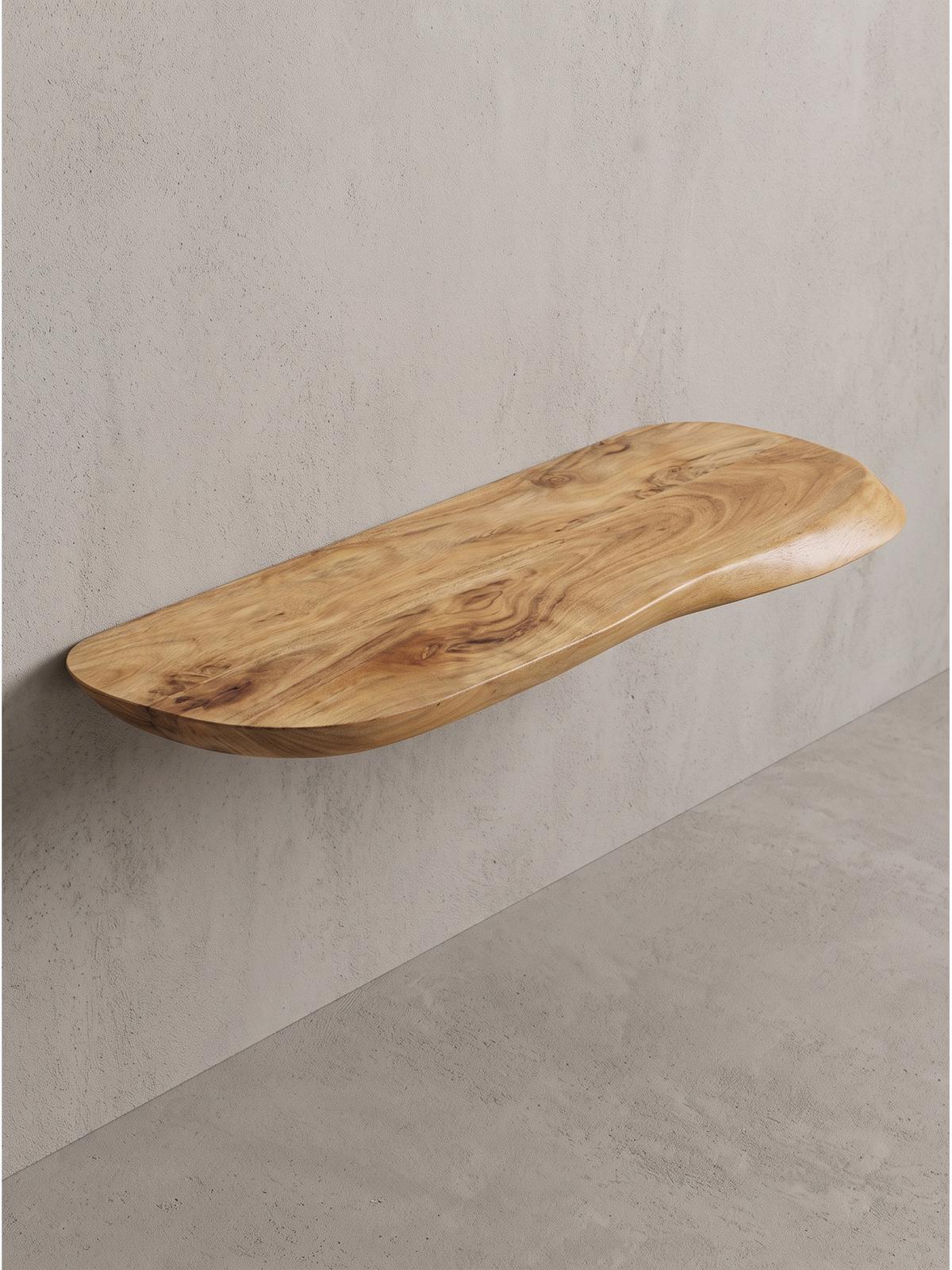 WANDREGAL ARANDA, Akazie Massivholz, handgefertigt, 60 x 20 x 3 cm - Akaziefarben, Holz (60/3/20cm) - KADIMA DESIGN