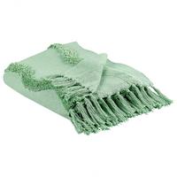 DECKE Hellgrün Khari 125/150 cm - Hellgrün, Naturmaterialien/Textil (125/150cm) - Beliani