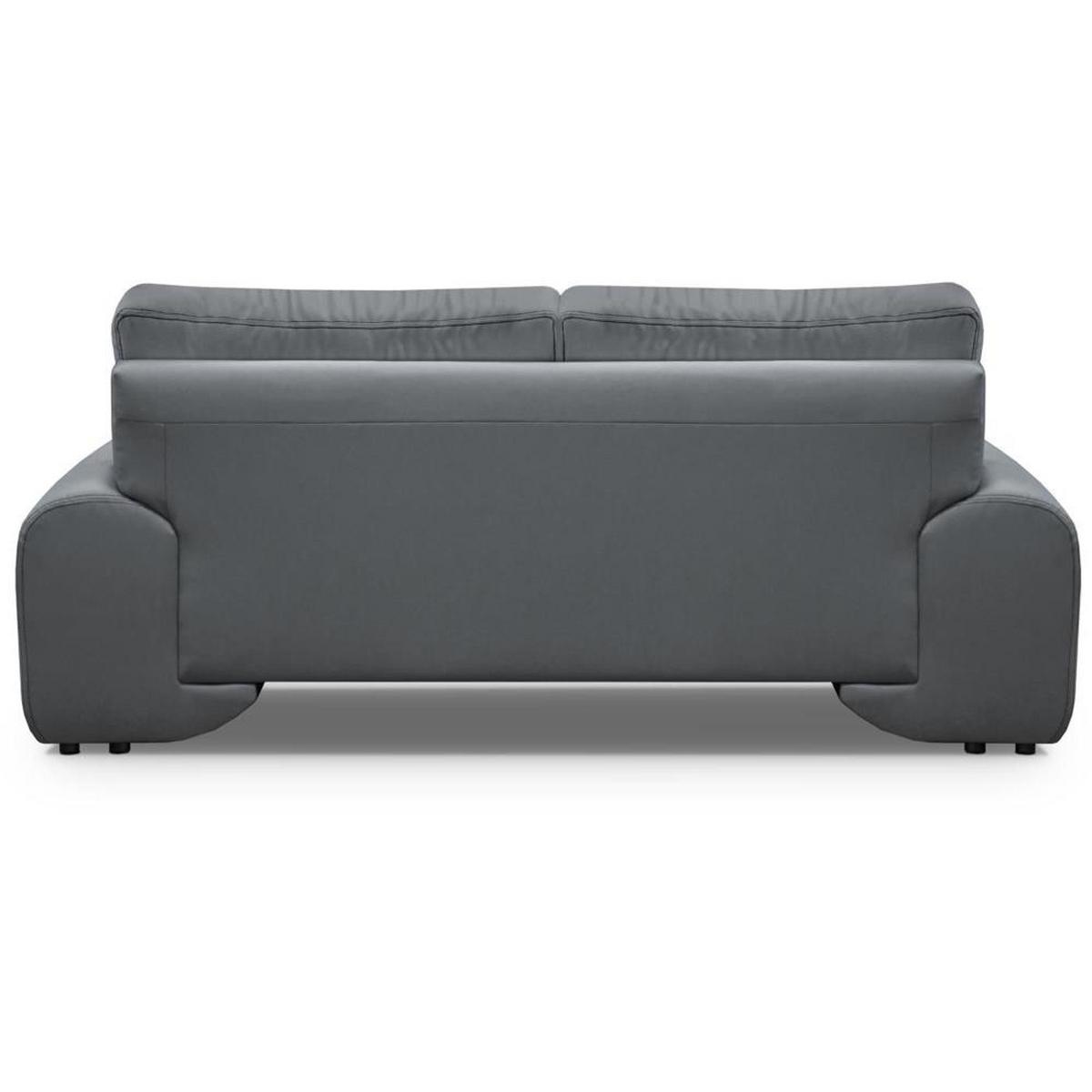 SOFA 2-SITZER Omega grau - Chromfarben/Grau, Leder/Metall (185/88/98cm) - Beautysofa
