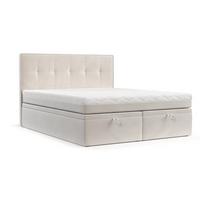 BOXBETT Arivo 200/200 cm Creme im Paros Stoff - Creme/Schwarz, Holz/Holzwerkstoff (200/200cm) - AltaBeds