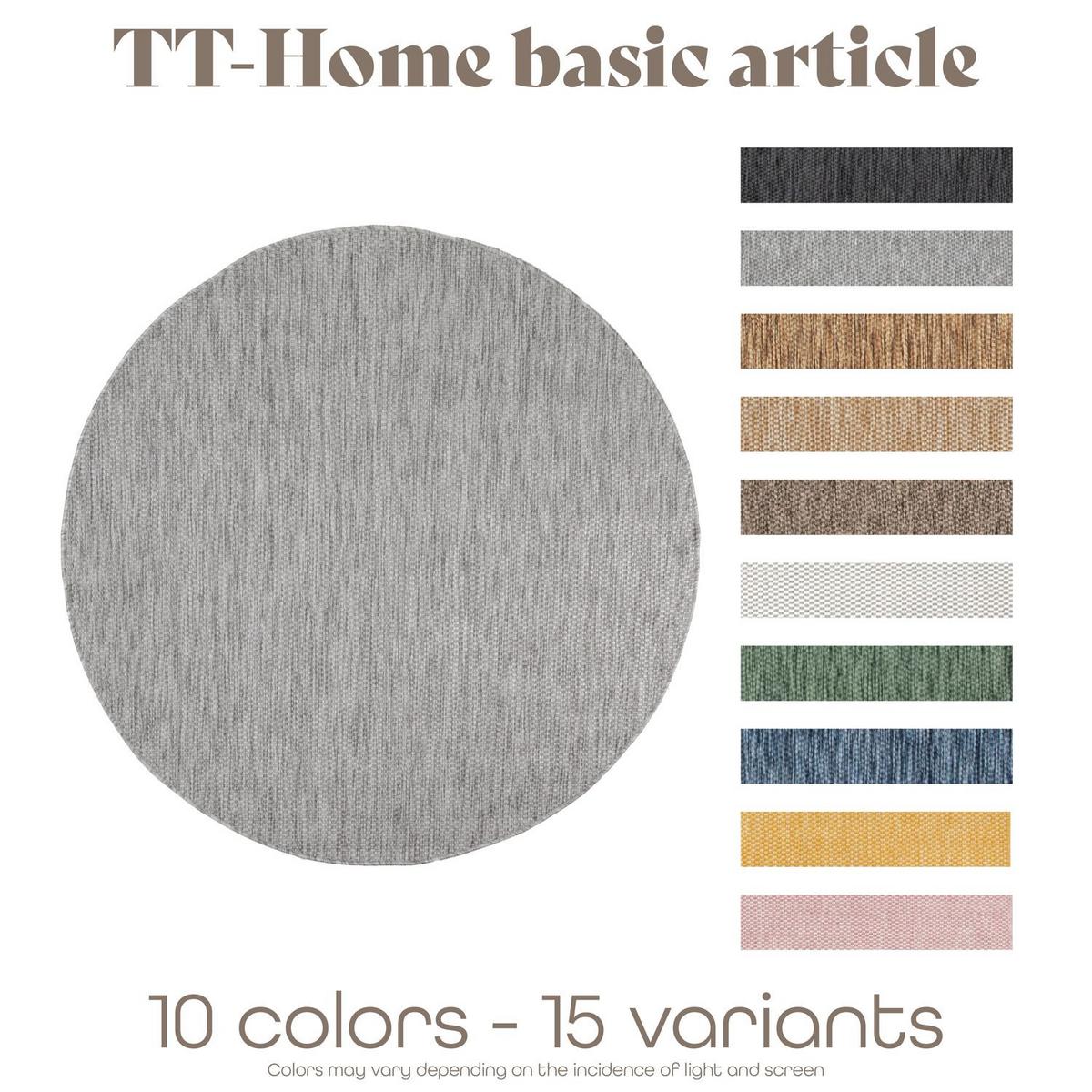 OUTDOORTEPPICH Grau Ø 200 cm - Grau, Kunststoff (200/200cm) - TT Home