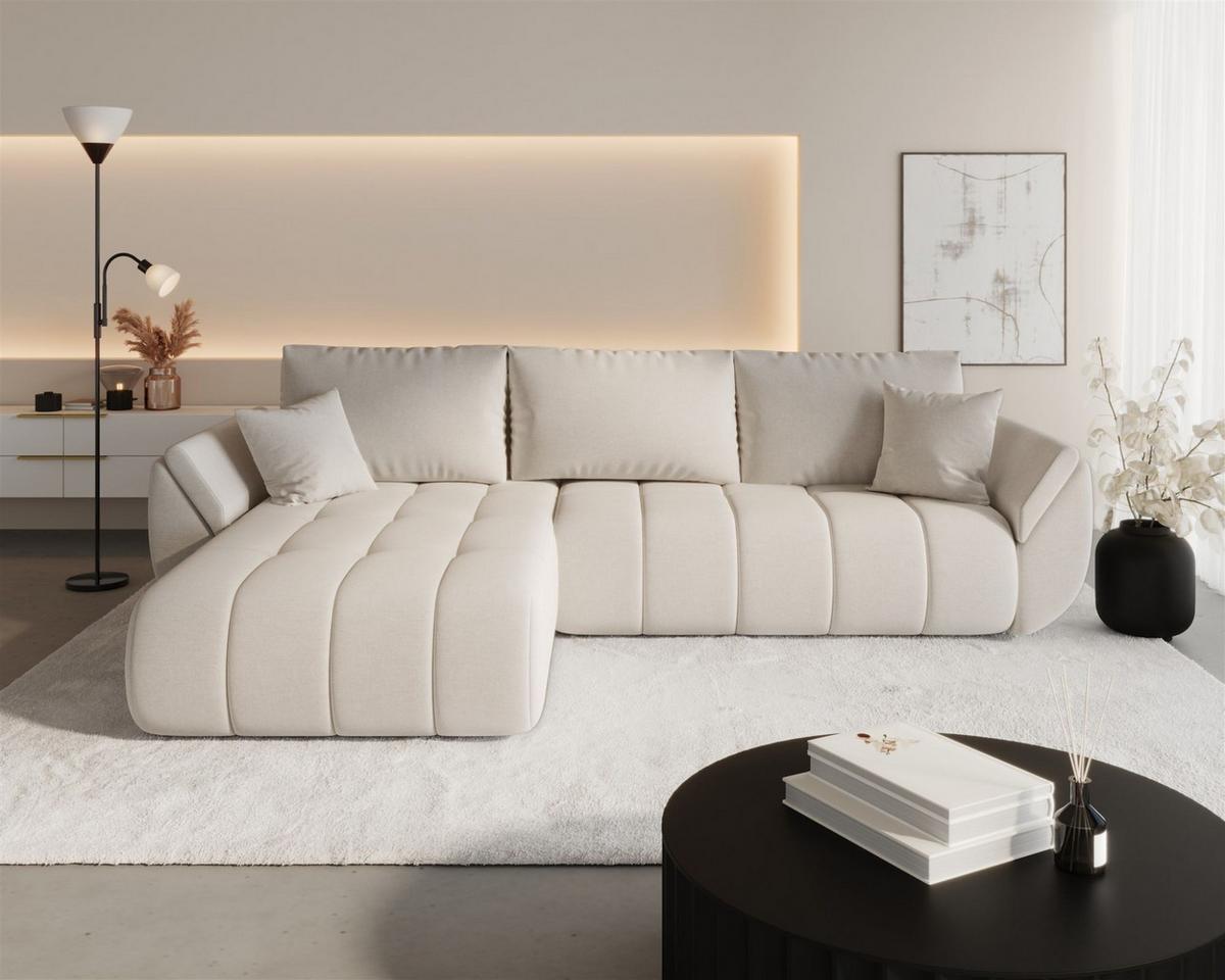 ECKSOFA Misato In Wind - Beige, Holzwerkstoff/Textil (175/280cm) - Fun Möbel