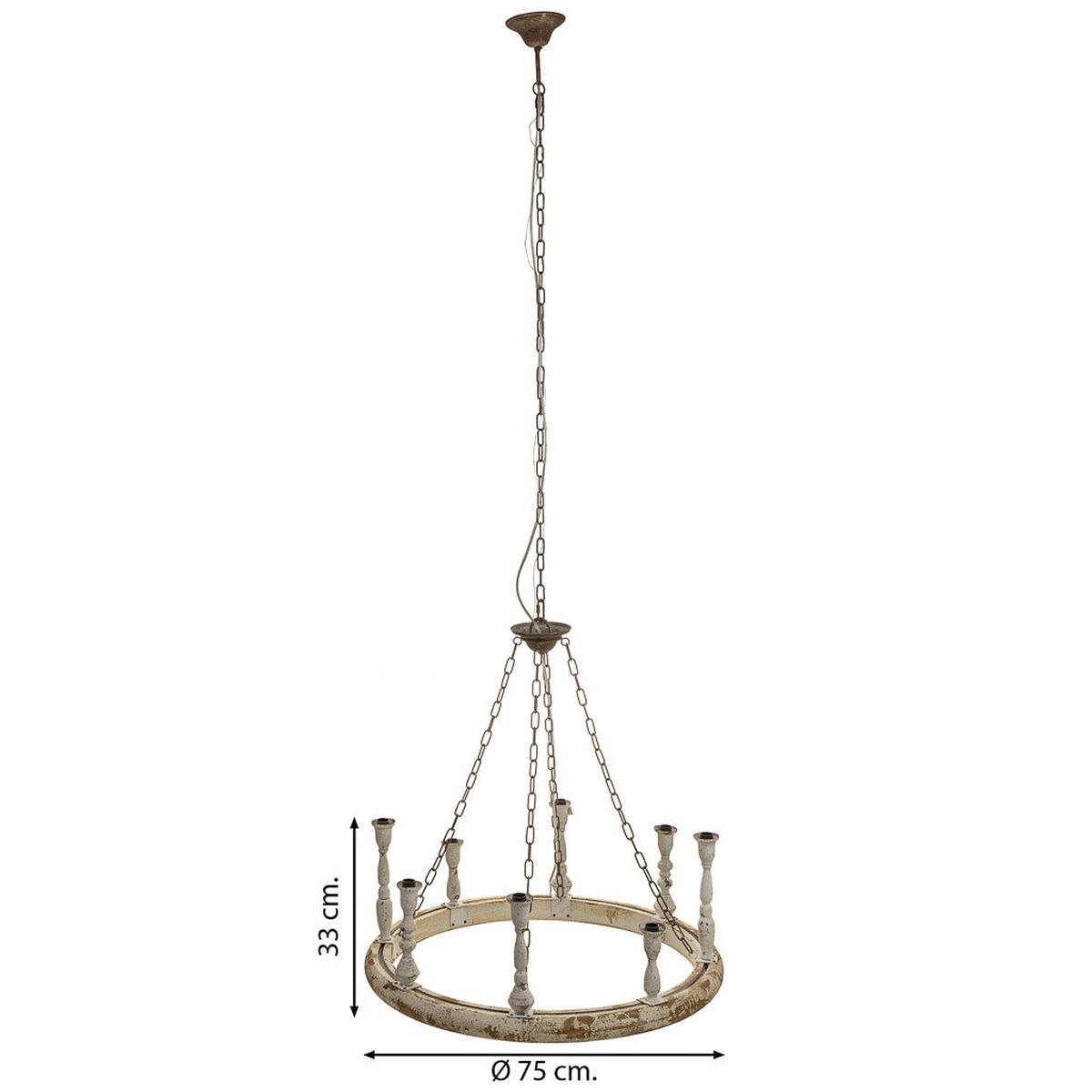 LAMPE aus Holz und Metall mit antikem Finish - Weiß, Holz (75/75/33cm) - Wanderlust