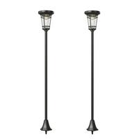 SOLARLATERNE 2ER-SET aus ABS, Edelstahl Schwarz - Schwarz, Metall (23.5/23.5/180cm) - Outsunny