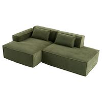 ECKSOFA polyester L-form mit taschenfederkern & 2 kissen - Grün, Textil (235/129cm) - Urban Meuble