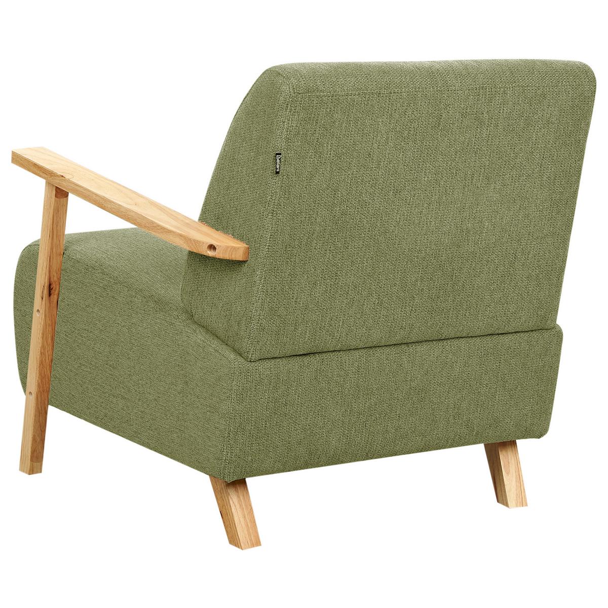 SESSEL Grün Lesja - Hellbraun/Grün, Textil (77/79/90cm) - Beliani