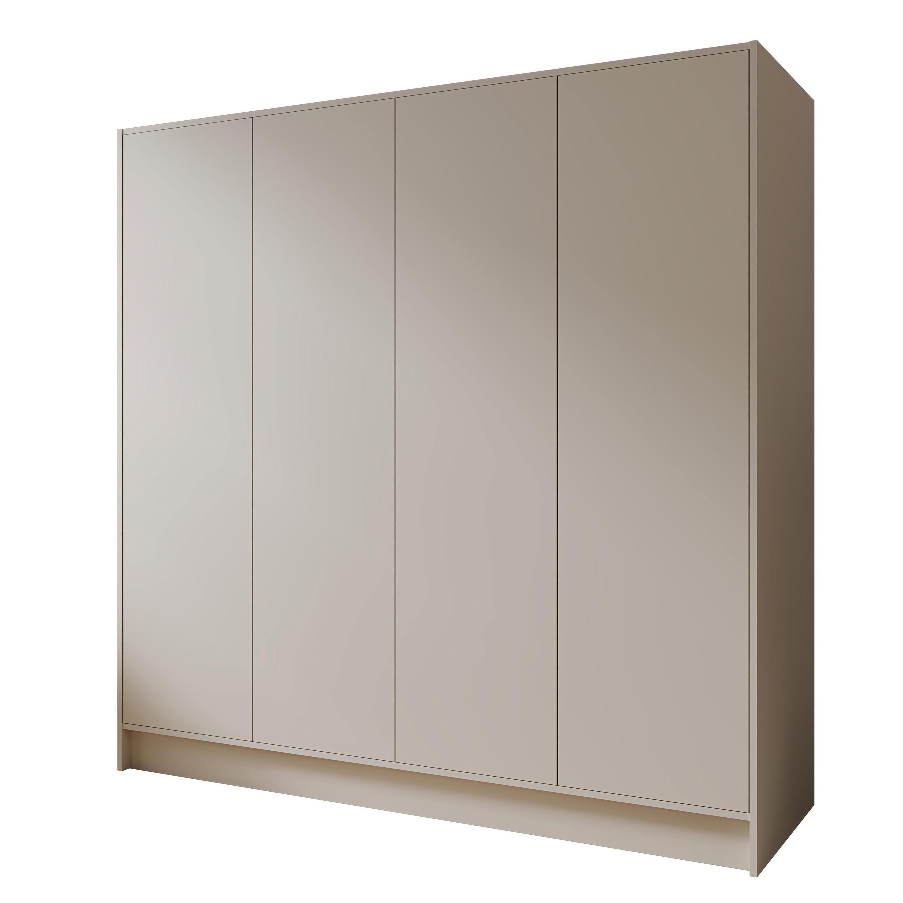 KLEIDERSCHRANK Mono Grifflos im Skandi-Stil, Kaschmir 200/200/51 cm - Kaschmir/Beige, Holzwerkstoff (200/200/51cm) - WFL GROUP