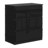 KOMMODE NUDO 70/78,5/39cm mit 3 Schubladen Türen Schwarz - Schwarz Hochglanz/Schwarz, Holzwerkstoff (70/78.5/39cm) - MASSENO