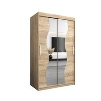 SCHWEBETÜRENSCHRANK 200/120/62 2-türig - Silberfarben/Sonoma Eiche, Holz/Kunststoff (120/200/62cm) - MÖBEL KRYSPOL
