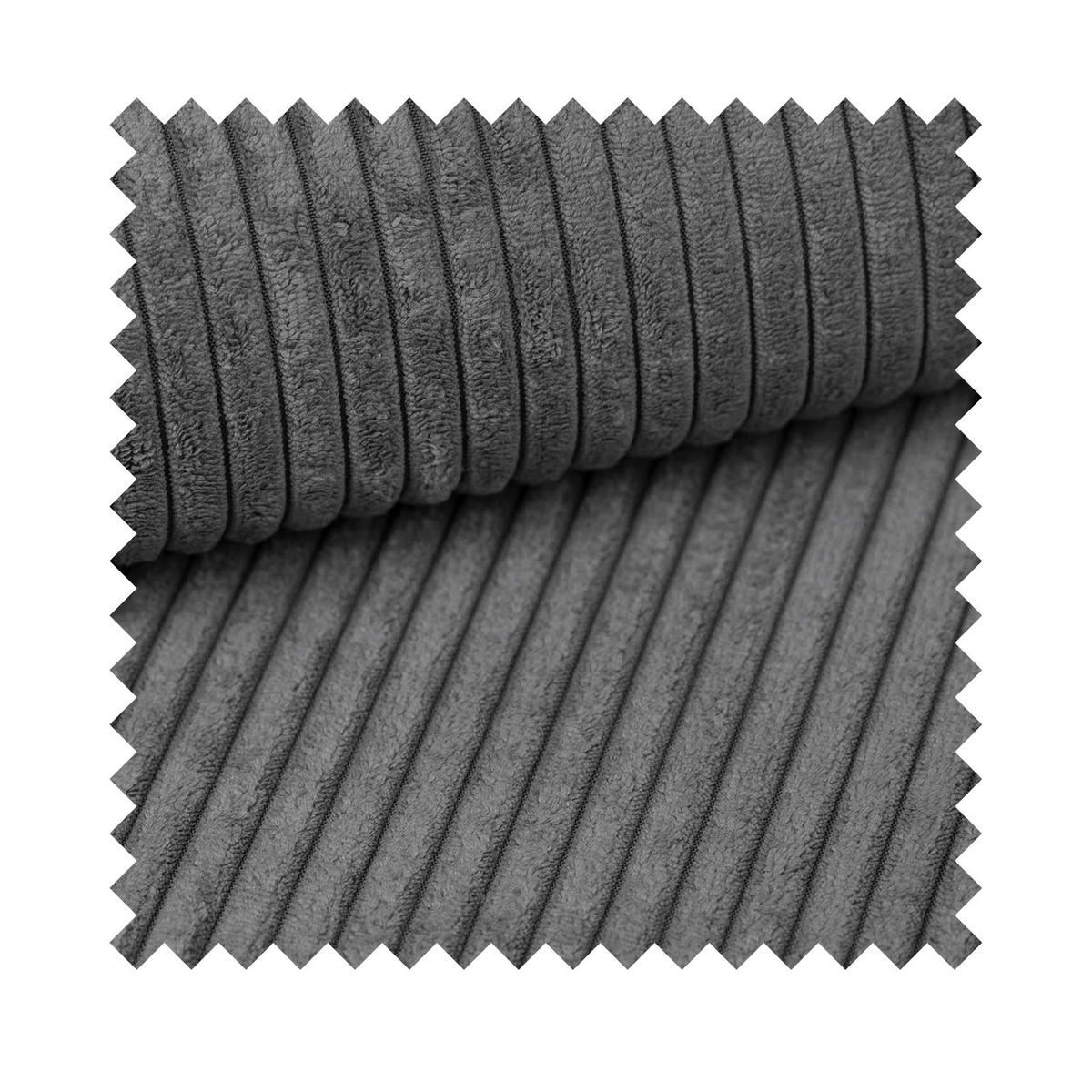 ECKSOFA Hamiel Blaugrau Cord - Blaugrau/Hellgrau, Textil/Metall (212/142cm) - Selsey