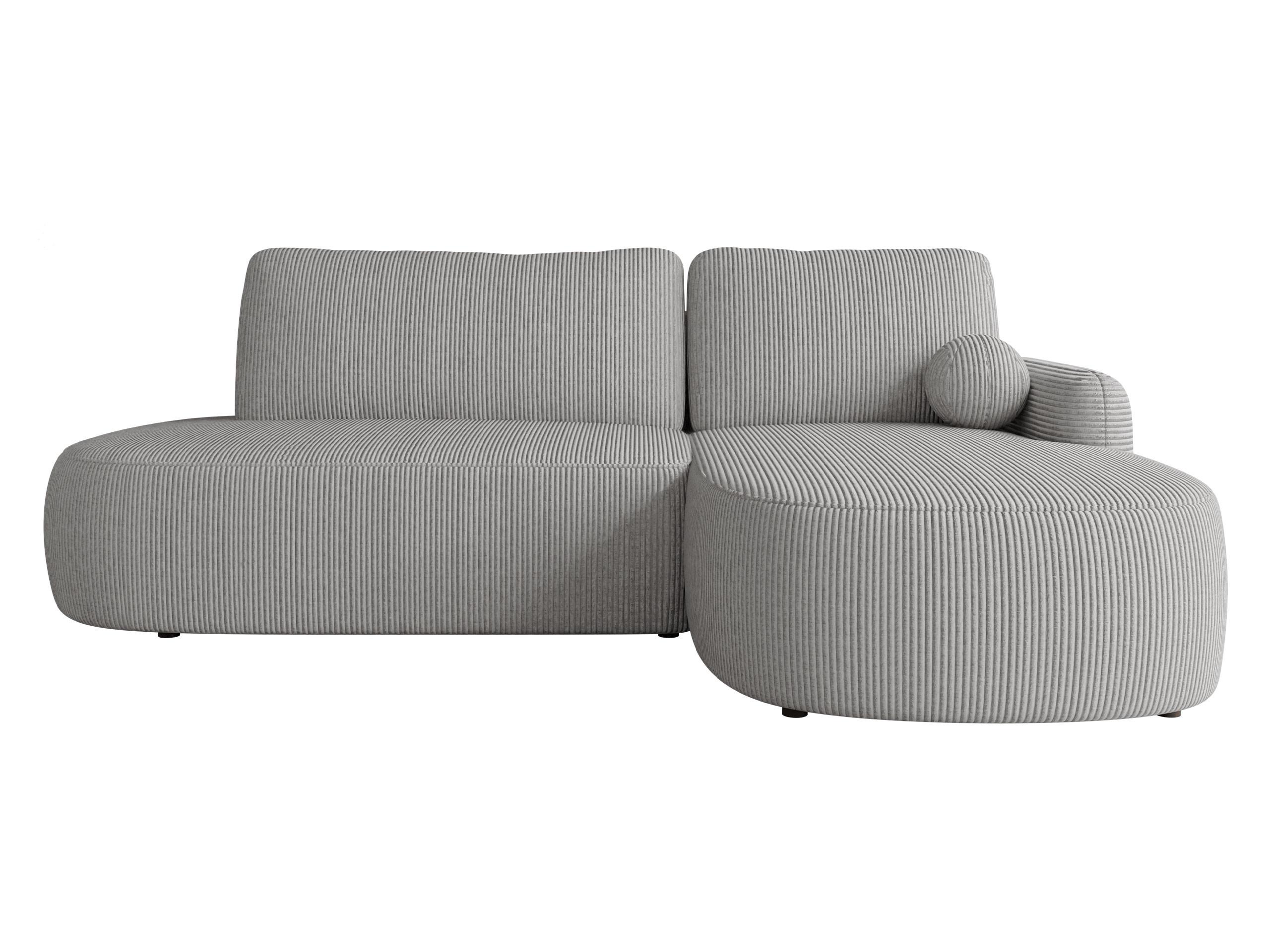 ECKSOFA Loridu O Cord, Seite: Rechts - Schwarz/Grau, Holz/Kunststoff (274/174cm) - MIRJAN24