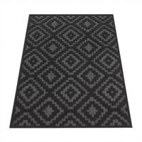 KURZFLORTEPPICH, mit Rauten-Struktur, Anthrazit, 80 x 150 cm - Anthrazit, Textil (150/80cm) - KADIMA DESIGN