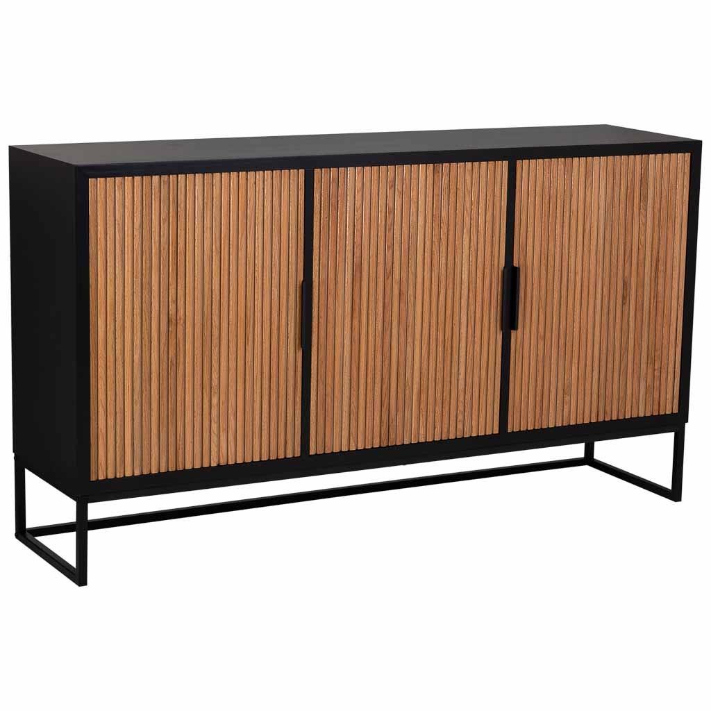 SIDEBOARD mit 3-türiges aus holz und metall 160x41x90 cm - Braun, Holz (160/90/41cm) - Wanderlust