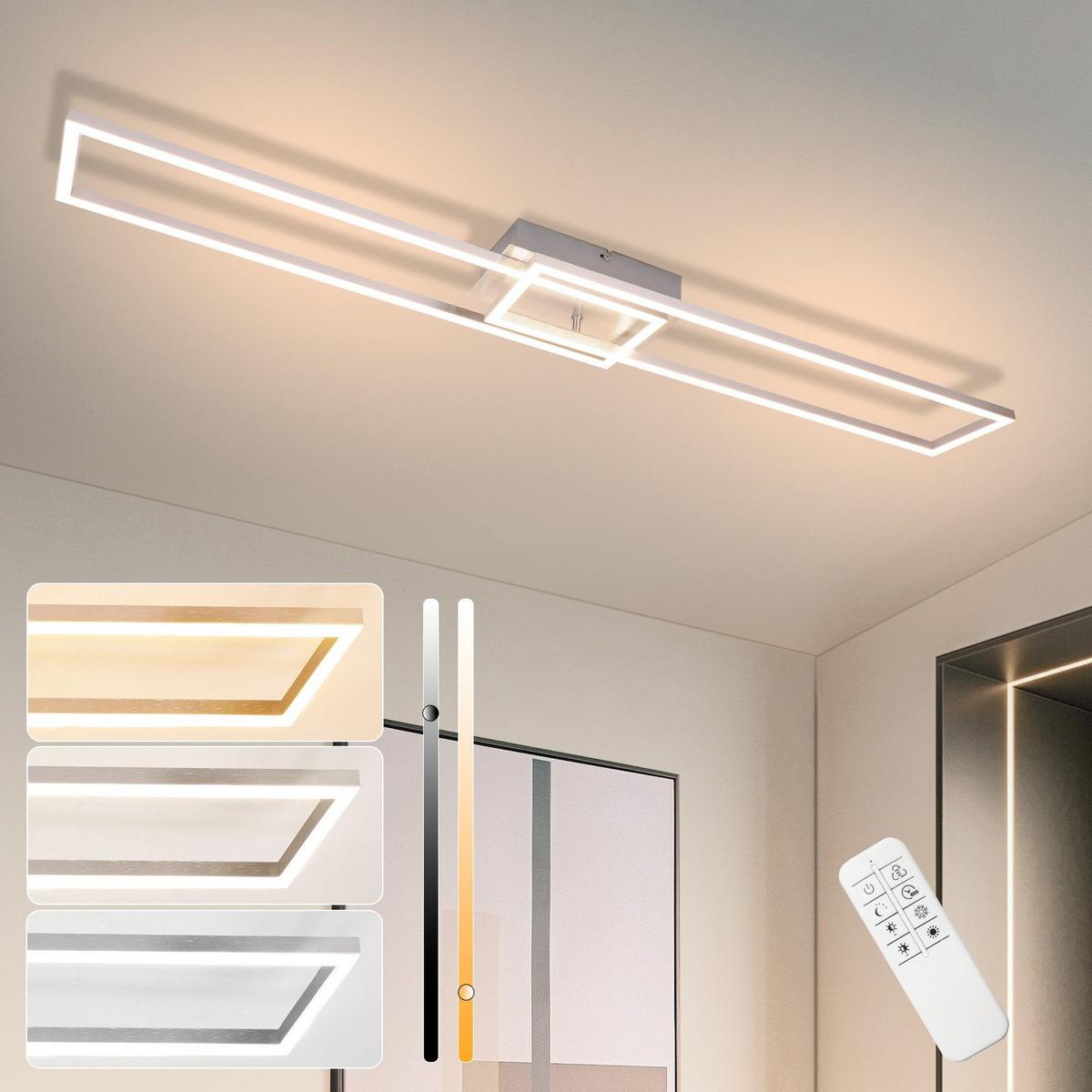 LED-DECKENLEUCHTE Lusk 18.5/102.5/7.3cm - Silberfarben, Metall (102.5/18.5/7.3cm) - Nettlife