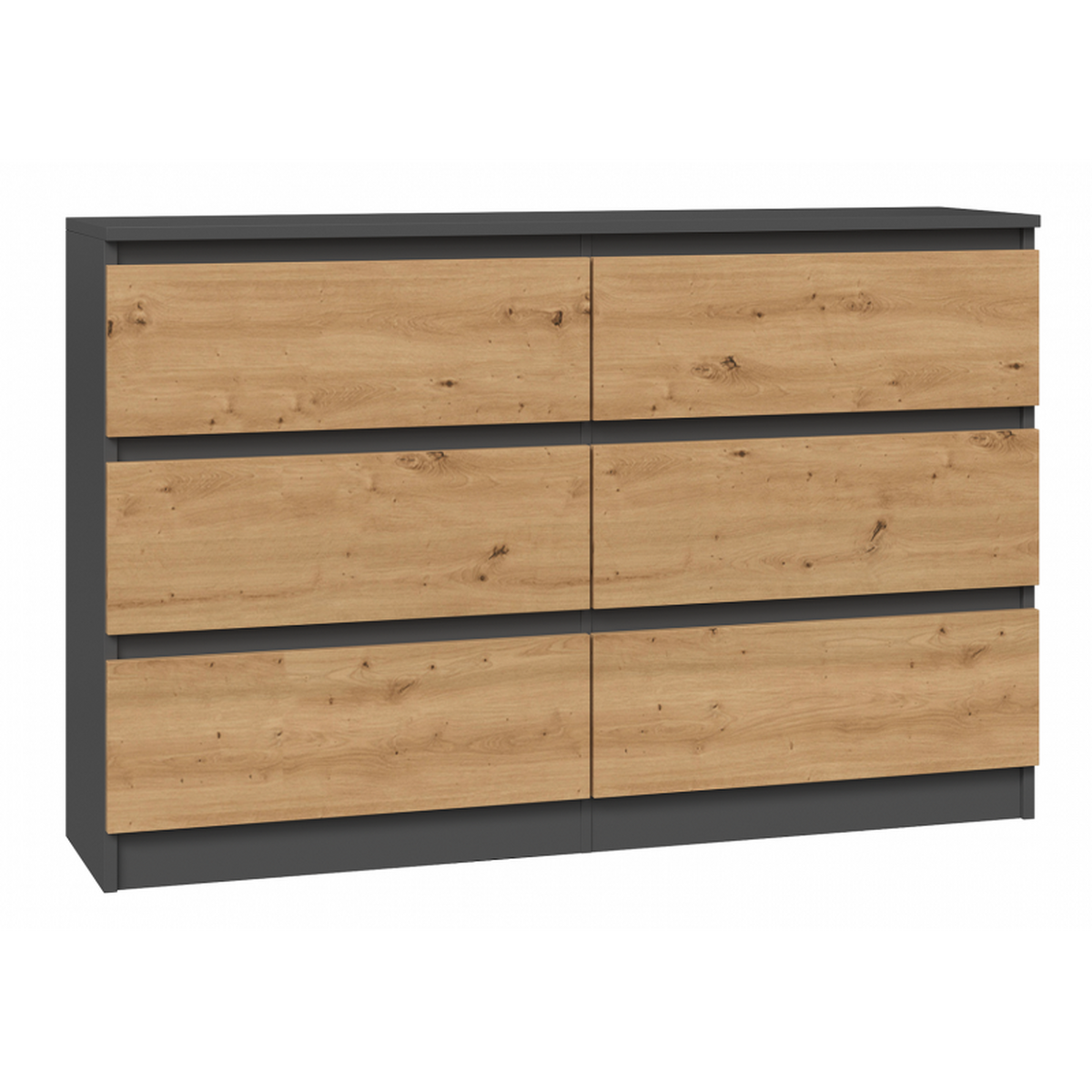 KOMMODE Anthrazit, Artisan 120/75/30 - Anthrazit, Holzwerkstoff (120/75/30cm) - RAUMHIRSCH FURNITURE