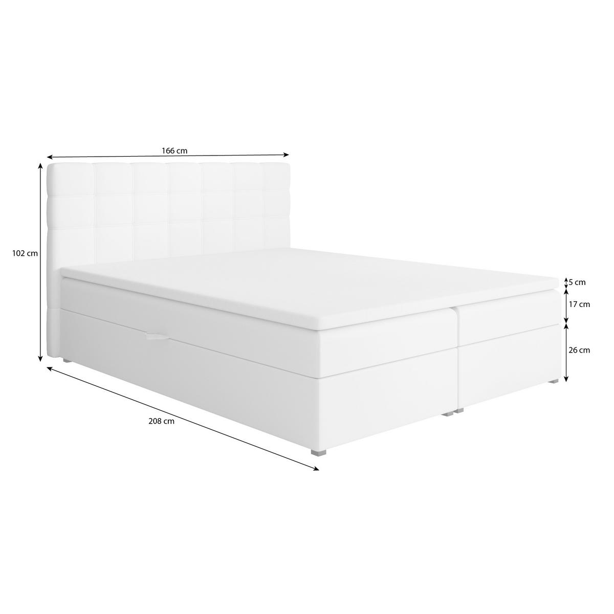 POLSTERBETT Topiq 164/203/103 hellgrau - Hellgrau, Holzwerkstoff/Textil (160/200cm) - Beautysofa
