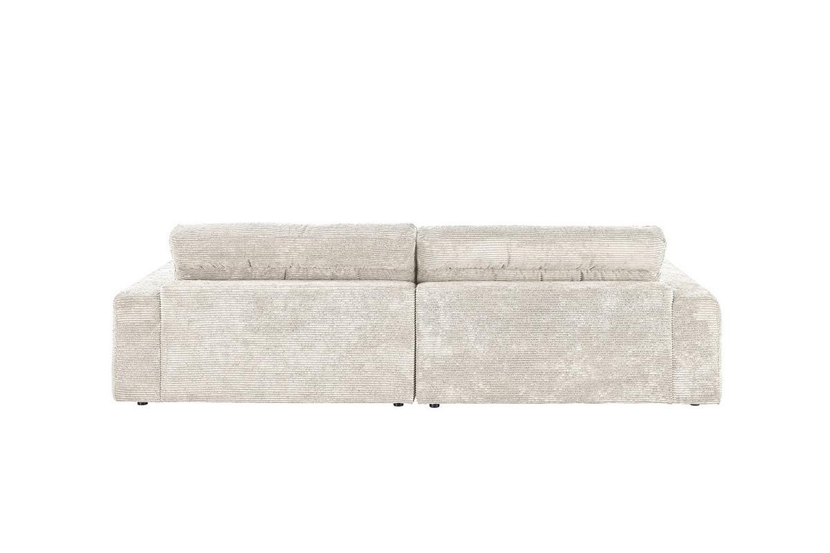 ECKSOFA LANA SOFA Cremeweiß Cord - Creme/Schwarz, Textil (296/205cm) - KAWOLA