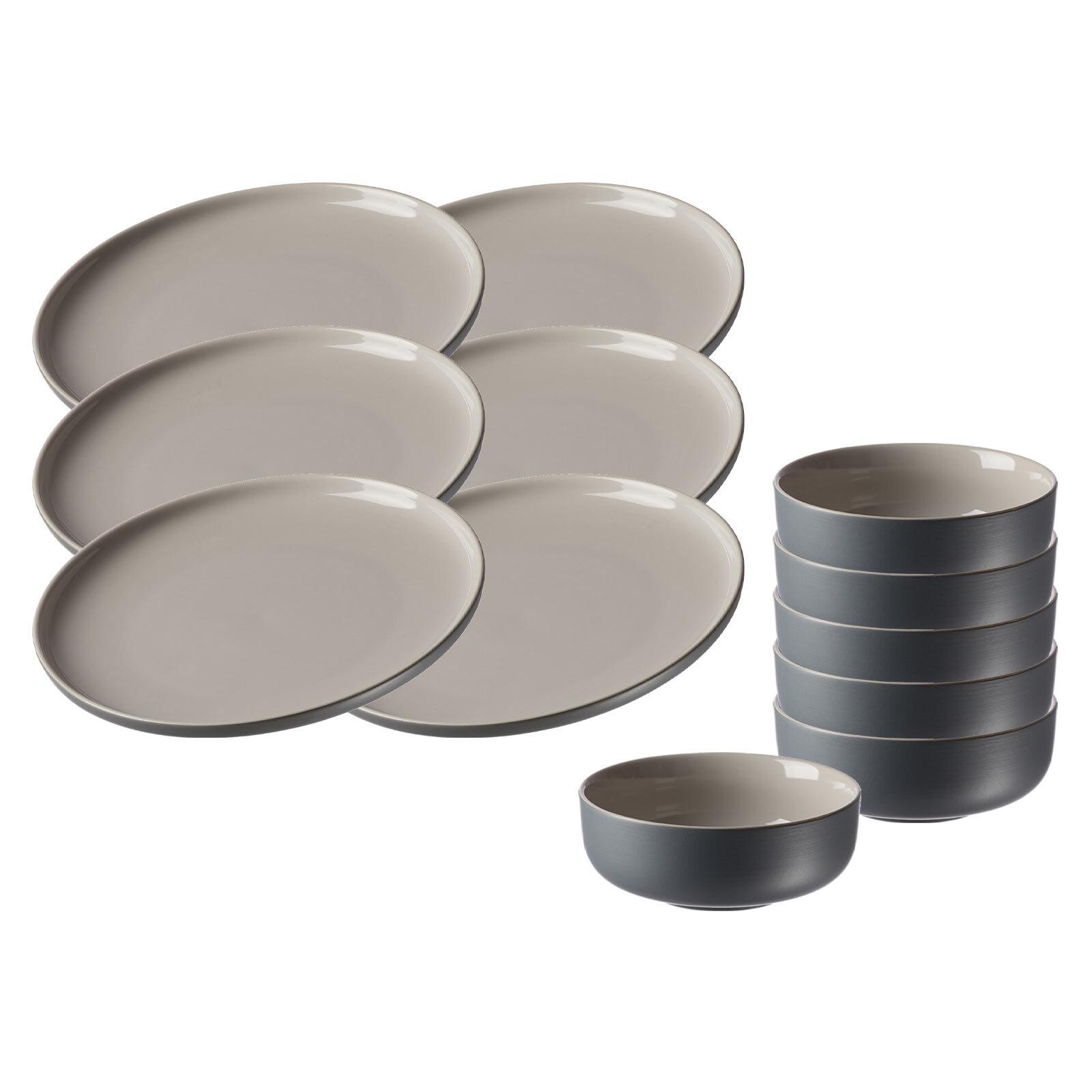 FRÜHSTÜCKSSET Jasper grau 12er Set - Grau, Keramik (2/2/2cm) - Ritzenhoff Breker
