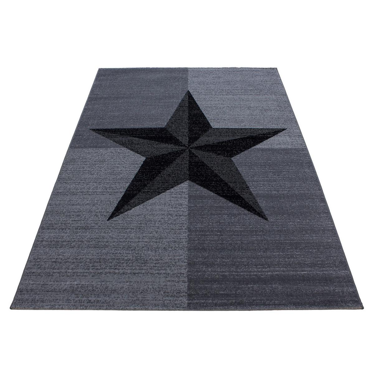 TEPPICH Kurzflor INN in Grau, mit Sternen-Motiv, 120 x 170 cm - Grau, Textil (170/120cm) - KADIMA DESIGN