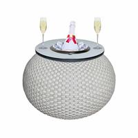 3-IN-1 LOUNGETISCH MIT EDELSTAHL-KÜHLER Milano Champagner 40 cm - Champagner, Kunststoff/Metall (55/55/40cm) - COOTAB Cooler Table