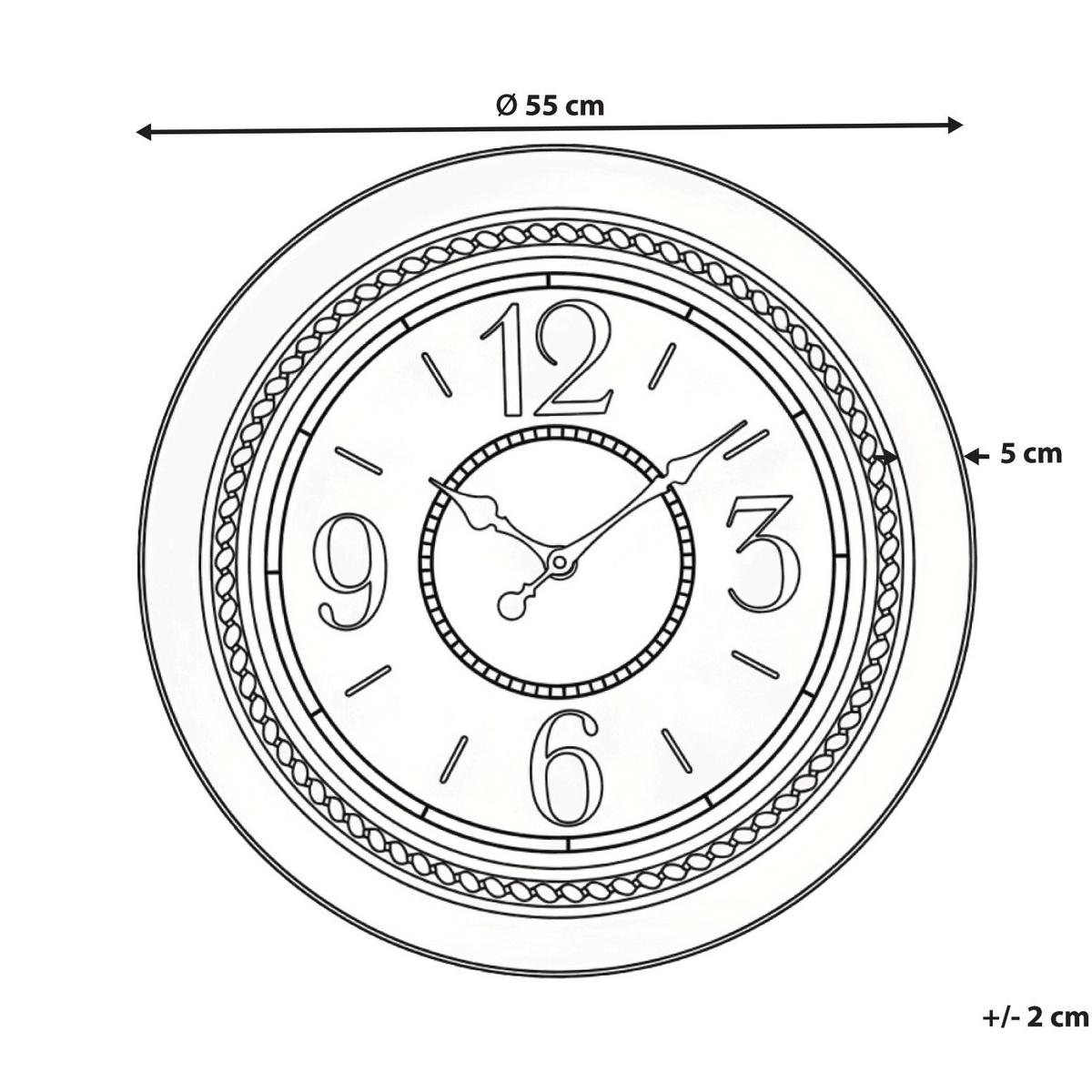 WANDUHR 55 cm Schwarz Alboi - Schwarz, Kunststoff (55/55/5cm) - Beliani