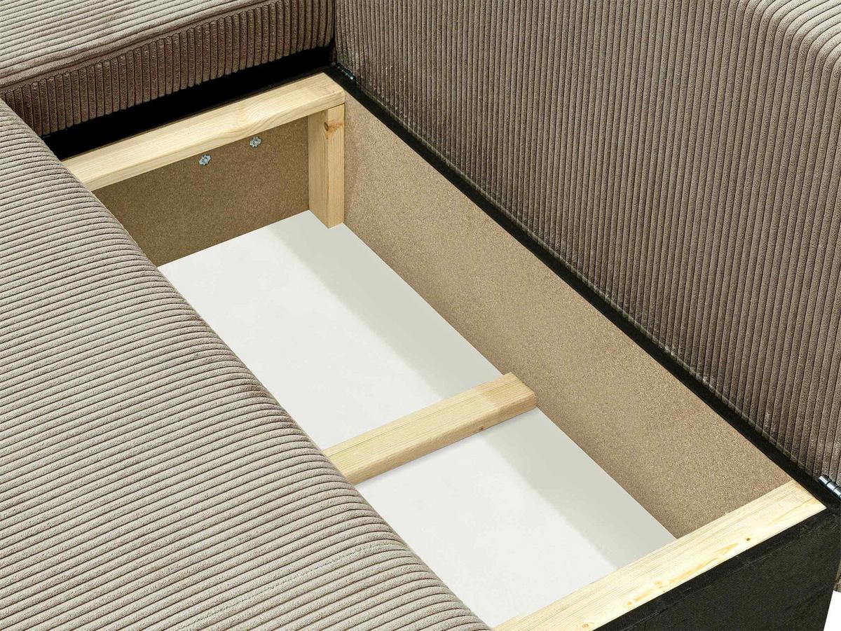 ECKSOFA Piano O Cord - Schwarz/Grün, Holz/Kunststoff (262/145cm) - MIRJAN24