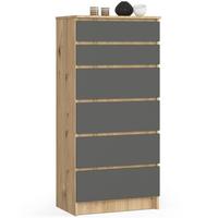 KOMMODE Eiche Artisan, Graphit Grau 130/60/40 - Eiche Artisan, Holzwerkstoff (60/130/40cm) - RAUMHIRSCH FURNITURE