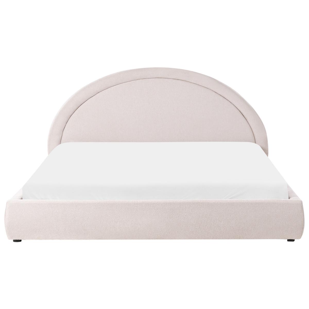 BETT mit Stauraum 180/200 cm Stoff Hellbeige Mouzon - Beige, Textil (180/200cm) - Beliani
