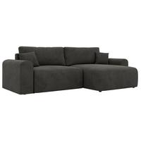 ECKSOFA NEKSON L - Dunkelgrau Velvet - Dunkelgrau/Schwarz, Kunststoff/Textil (274/152cm) - MKS