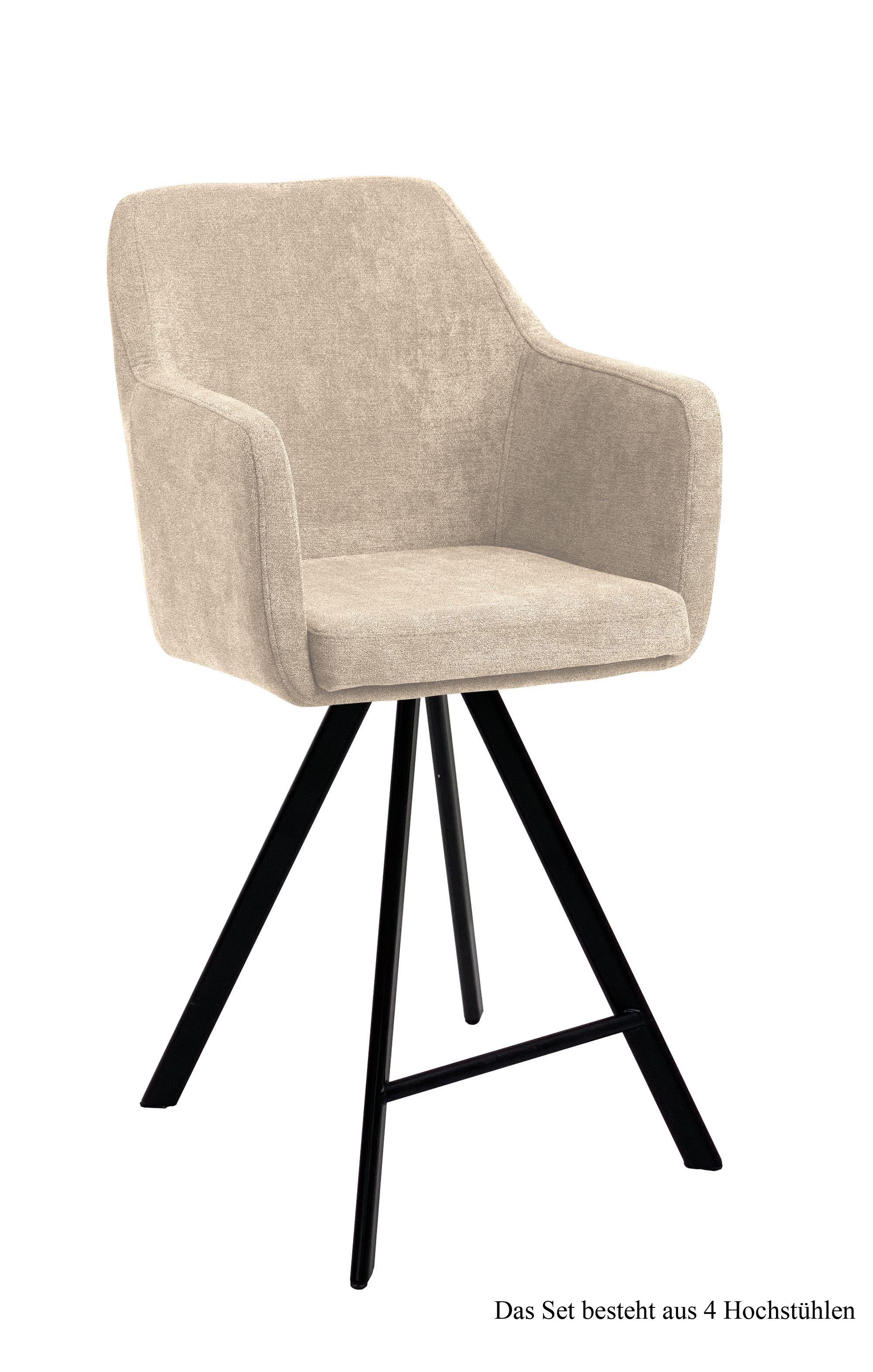 THEKENSTUHL drehbar (4er-Set) Diamond 57x104x60 Schwarz/Natur - Schwarz/Naturfarben, Kunststoff (60/104/57cm) - 58aufmkessel