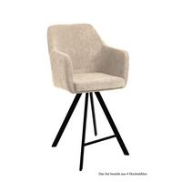 THEKENSTUHL drehbar (4er-Set) Diamond 57x104x60 Schwarz/Natur - Schwarz/Naturfarben, Kunststoff (60/104/57cm) - 58aufmkessel