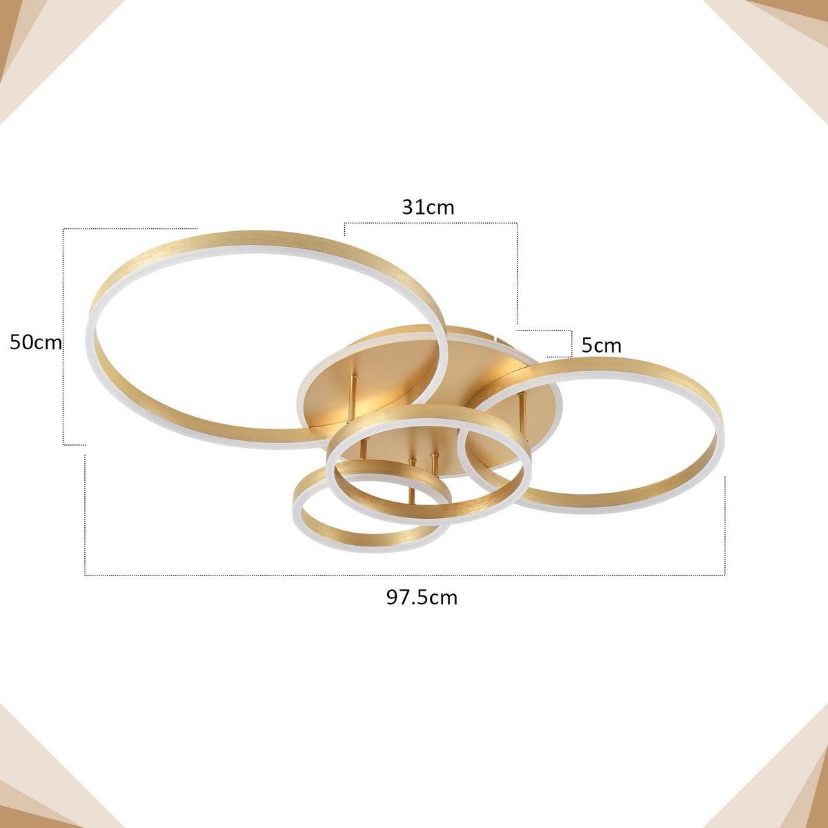 LED-DECKENLEUCHTE Madden 98/65/12cm - Goldfarben, Metall (65/98/12cm) - Nettlife