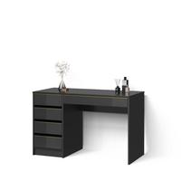 SCHMINKTISCH Imola Schwarz/Gold ohne Spiegel - Goldfarben/Schwarz, Holzwerkstoff (55/120/75cm) - Livinity®