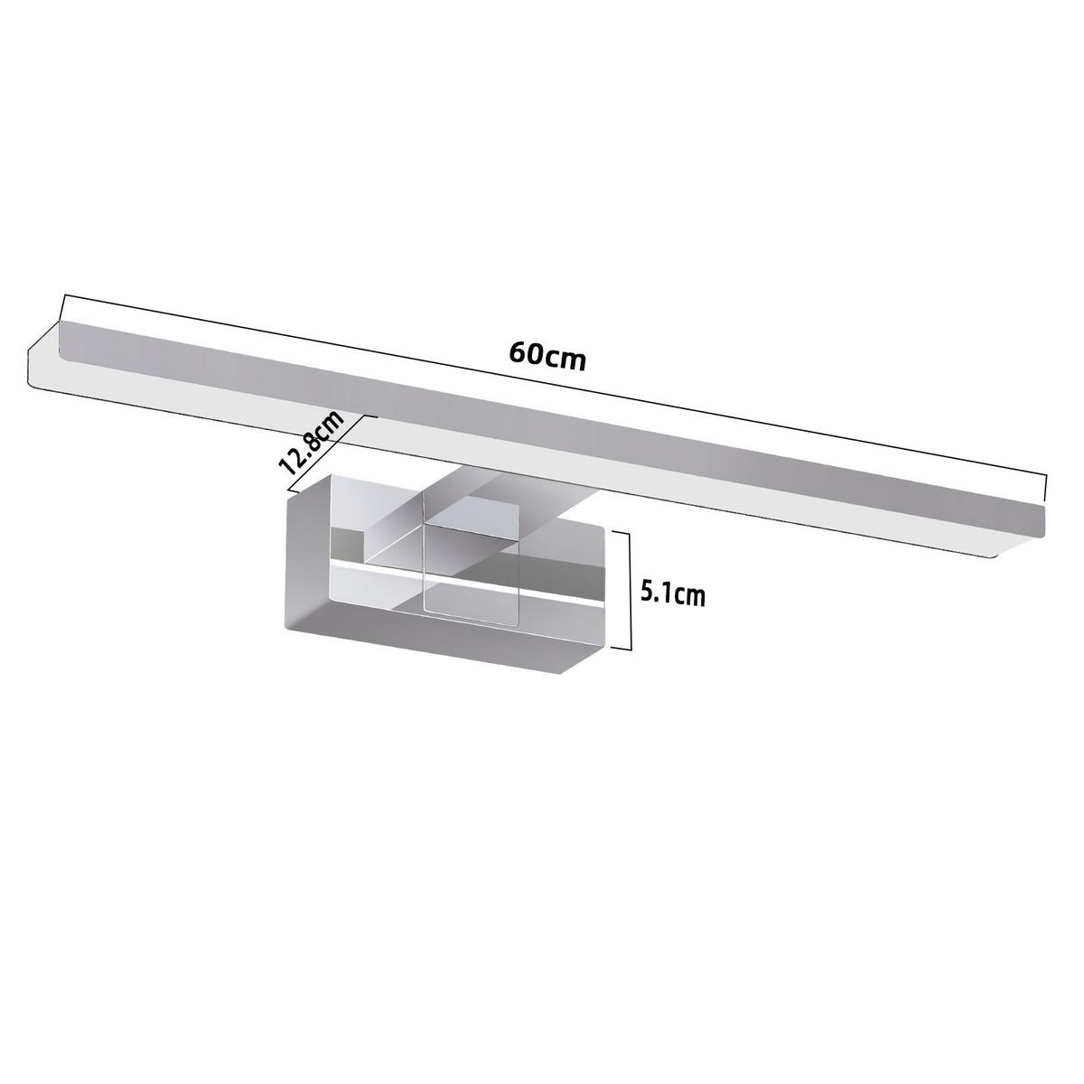 SPIEGELLEUCHTE Qylzork 12.8/12/60 cm - Chromfarben, Kunststoff (60/12.8/12cm) - ZMH