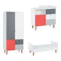 BABYZIMMER 3-teilig rot - Rot, Holzwerkstoff (144.5/97/75cm) - Petits-meubles