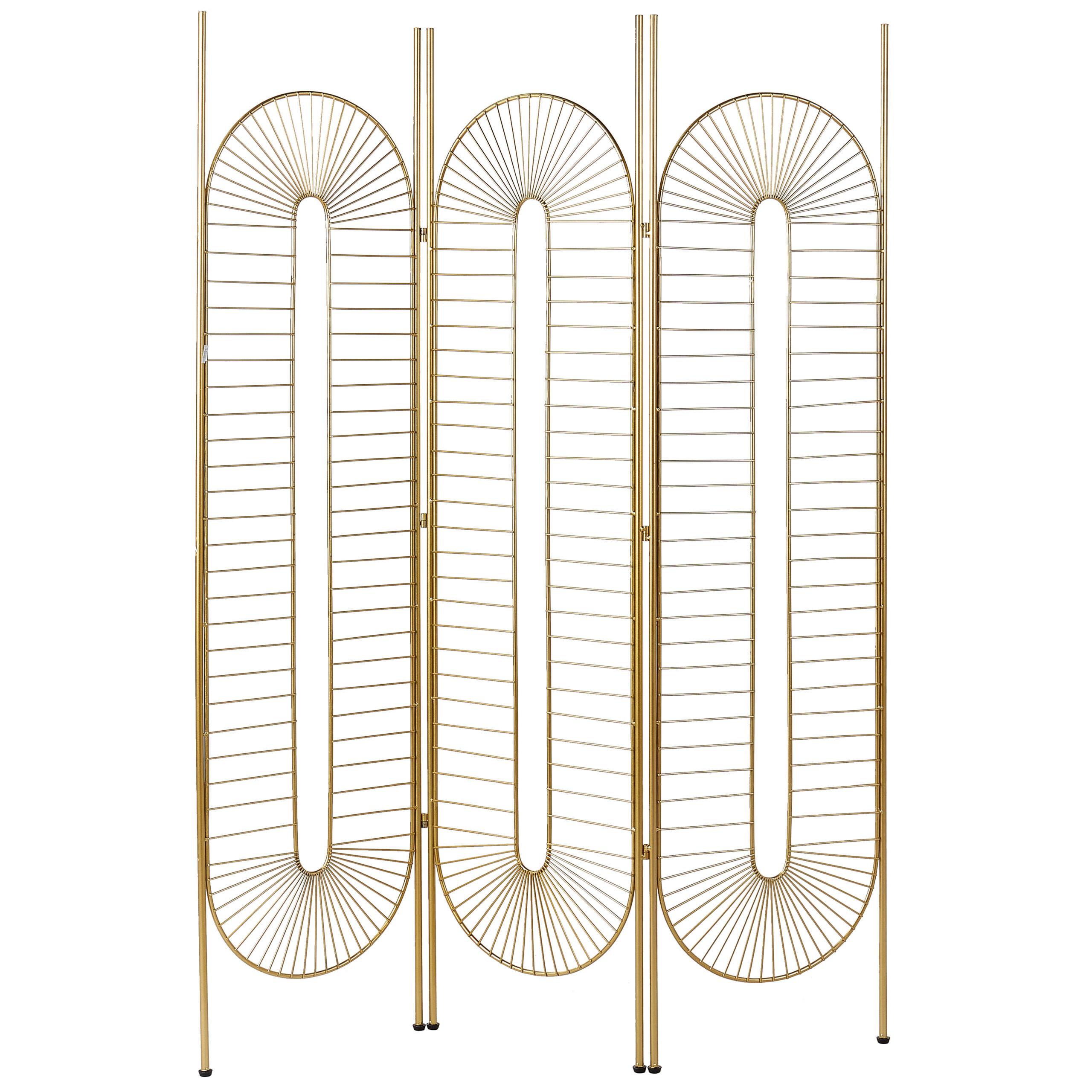 RAUMTEILER 3-teilig Gold 135 cm 170 cm Noale - Goldfarben, Metall (135/170/1cm) - Beliani