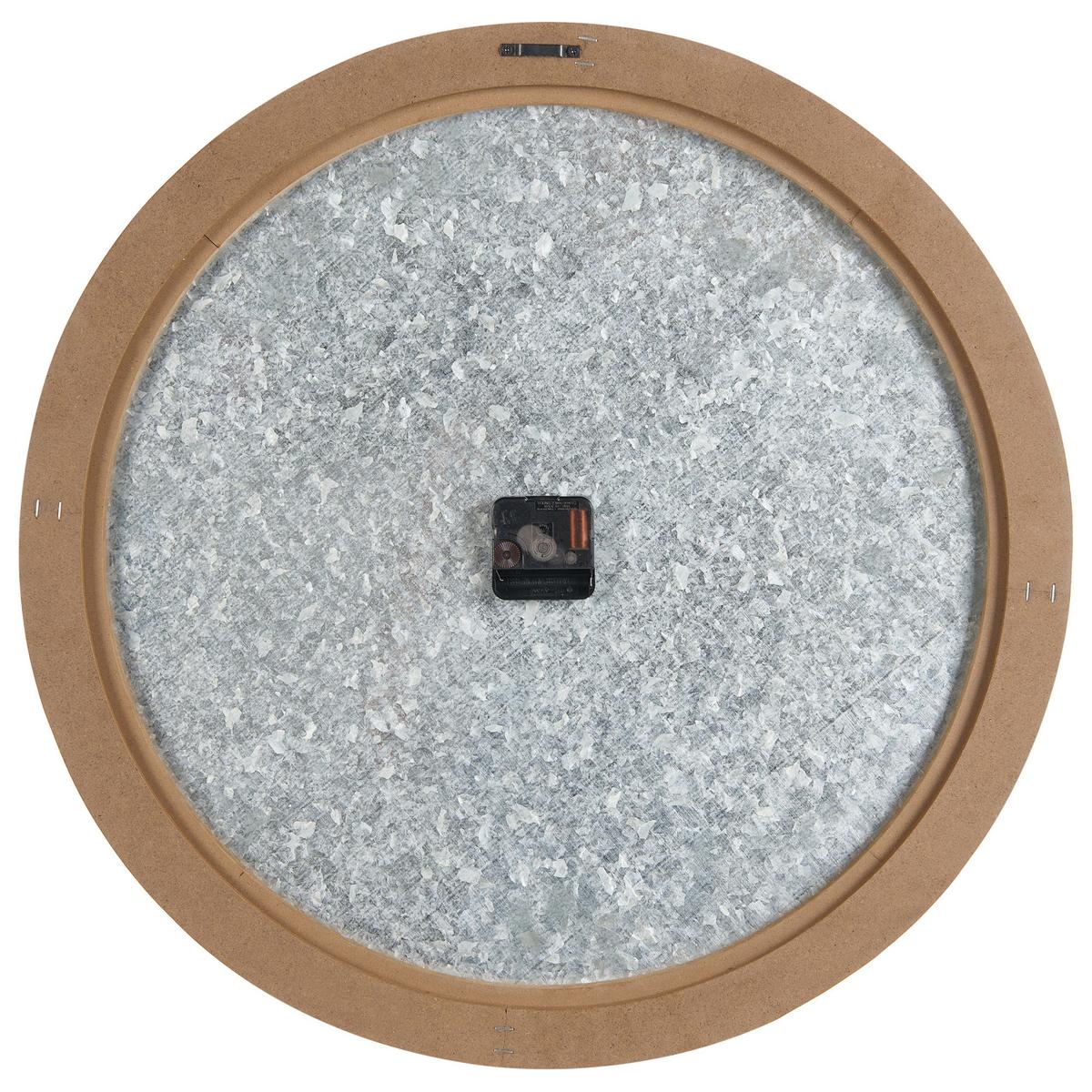WANDUHR Silber/Braun Acacio - Silberfarben/Schwarz, Holzwerkstoff (57/57/3cm) - Beliani