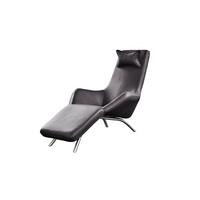 RELAXLIEGE CAVAL Grau Leder - Dunkelgrau/Silberfarben, Leder/Metall (79/95/157cm) - KAWOLA