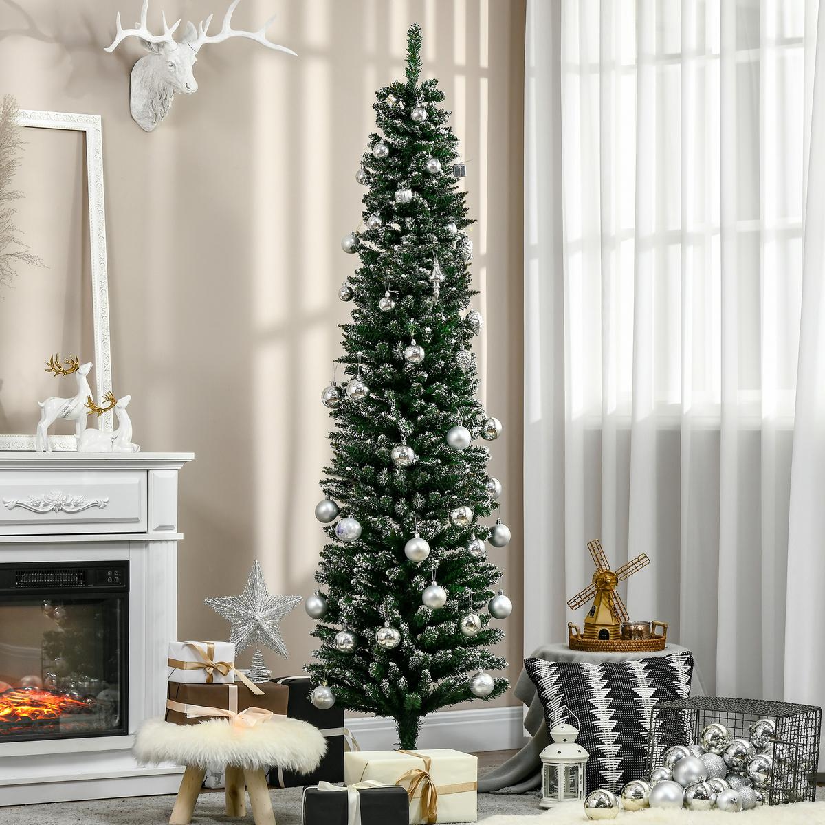 KÜNSTLICHER Weihnachtsbaum, 190 cm Christbaum mit 570 Spitzen für Weihnachten - Grün, Kunststoff (53/190cm) - HOMCOM