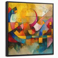 LEINWAND Bilder mit Rahmen - Kunst - Abstrakt - Modern - 50x50 - Gelb, Textil (50/50cm) - MuchoWow