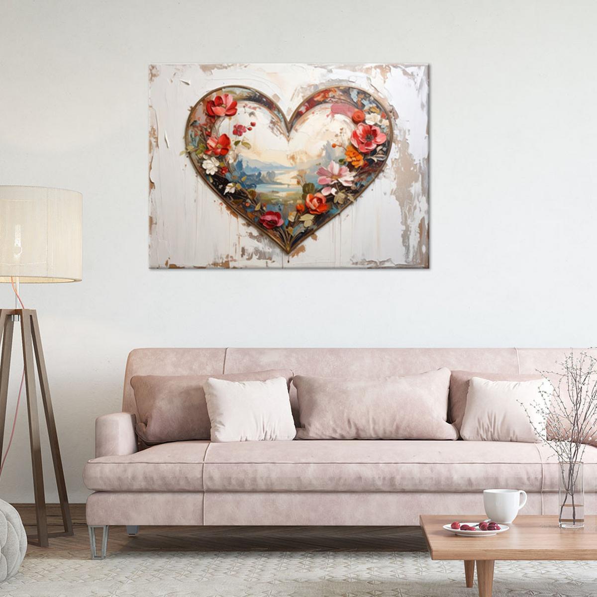 LEINWANDBILD Liebe 60x40cm - Rot, Textil (60/40cm) - Feeby