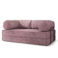BETTSOFA ALVIO aus Schaumstoff Kordstoff Lila Schlaffunktion - Lila, Textil (170/68/80cm) - MASSENO
