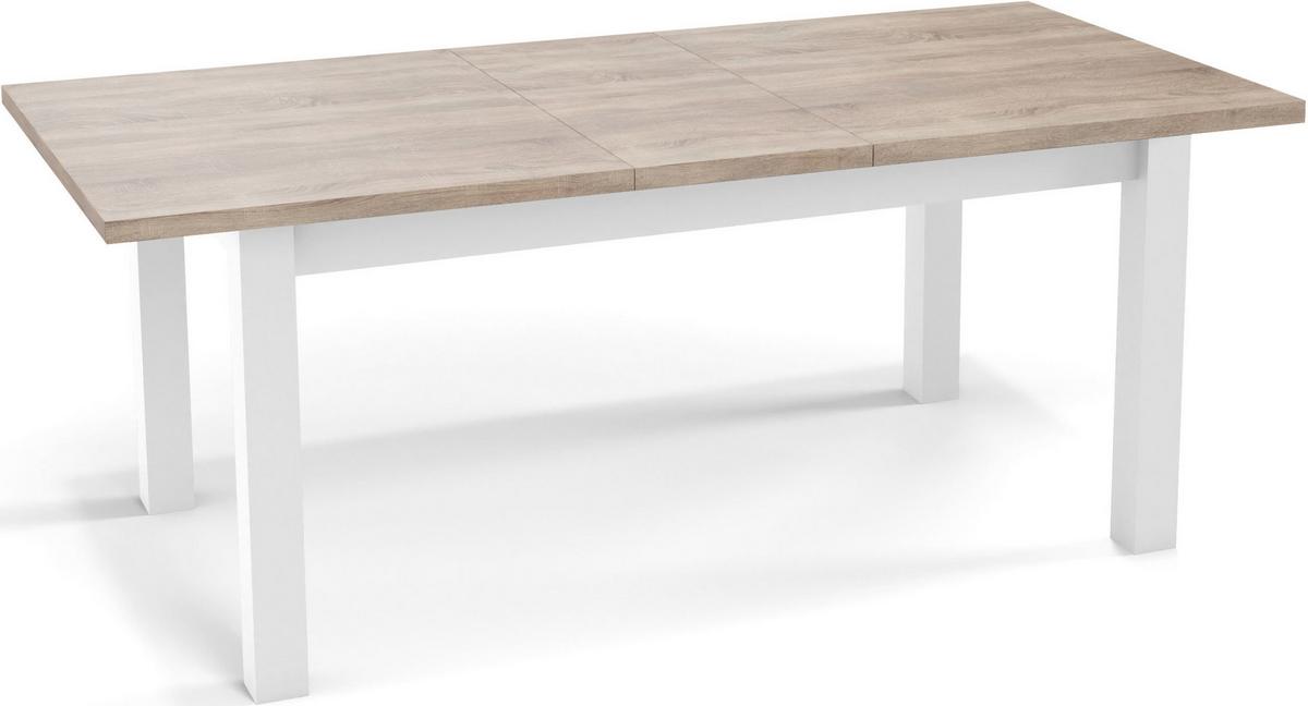 ESSTISCH Molly rechteckig ausziehbar, Sonoma Eiche 160-200/80/75 cm - Weiß/Sonoma Eiche, Holz/Holzwerkstoff (80/200/75cm) - WFL GROUP