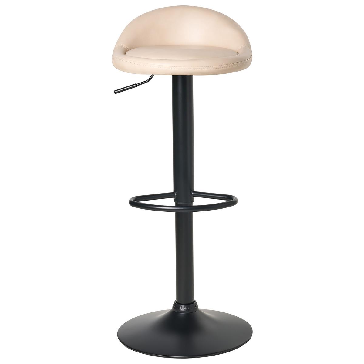 BARHOCKER 2er-Set Hellbeige Meeder - Beige/Schwarz, Kunststoff (38/69/40cm) - Beliani